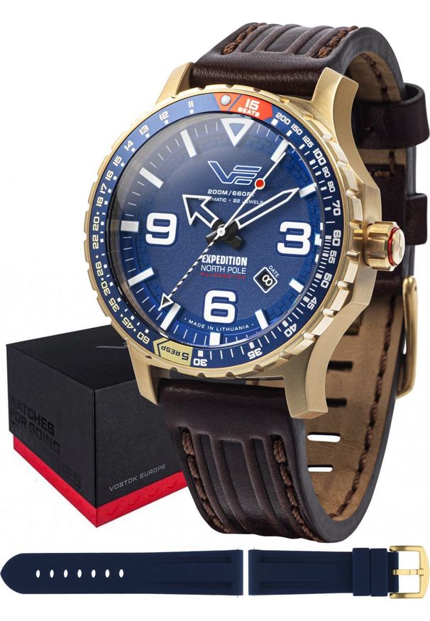 Zegarek Vostok Europe Zegarek męski Vostok Europe YN55-597B730 brązowy. Kolor: brązowy