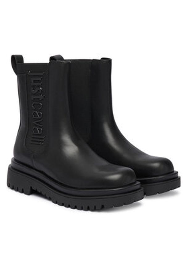 Just Cavalli Sztyblety 79RA3S96 ZSD74 Czarny. Kolor: czarny. Materiał: skóra