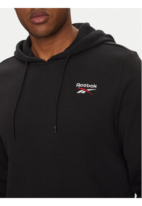 Reebok Bluza Identhlty Small Logo 100221784 Czarny Regular Fit. Kolor: czarny. Materiał: syntetyk