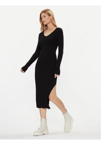 only - Sukienka dzianinowa ONLY. Kolor: czarny. Materiał: wiskoza, dzianina #1