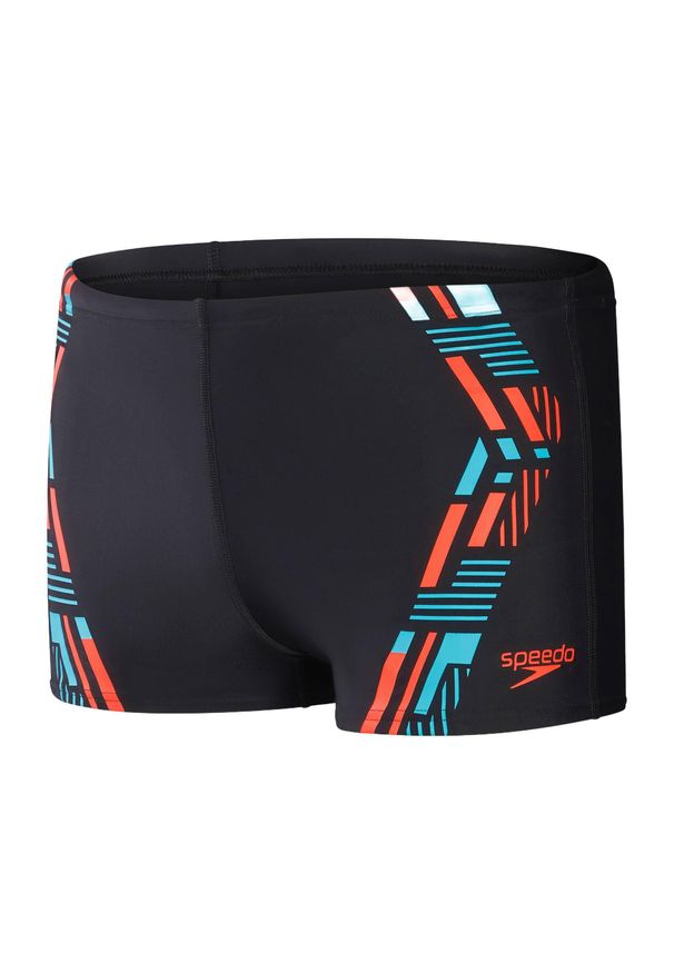 Bokserki kąpielowe męskie Speedo Tech Print Aquashort. Kolor: czarny. Wzór: nadruk