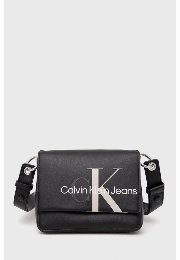 Calvin Klein Jeans Torebka K60K608929.PPYY kolor czarny. Kolor: czarny. Rodzaj torebki: na ramię