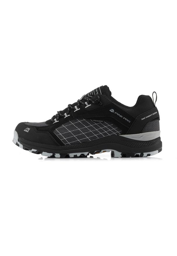 ALPINE PRO - Buty trekkingowe niskie unisex Alpine Pro Lopre Vibram. Kolor: czarny. Materiał: welur, skóra