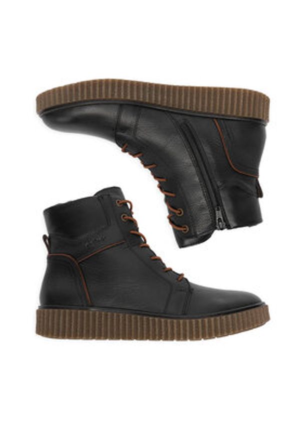 Rieker Trzewiki Y4303-00 Czarny. Kolor: czarny. Materiał: skóra