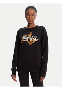 Versace Jeans Couture Bluza 79HAIE06 CF00E Czarny Regular Fit. Typ kołnierza: kołnierzyk włoski. Kolor: czarny. Materiał: bawełna