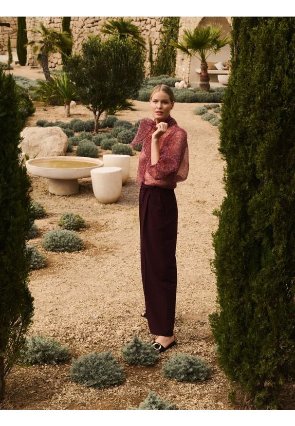 Reserved - Prześwitująca bluzka - wielobarwny. Materiał: tkanina