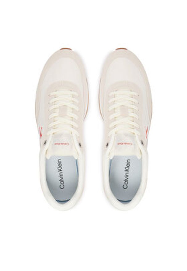 Calvin Klein Jeans Sneakersy Retro Runner Ess Mix Mat YM0YM01361 Beżowy. Kolor: beżowy. Materiał: materiał