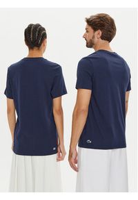 Lacoste T-Shirt TH9068 Granatowy Regular Fit. Kolor: niebieski. Materiał: bawełna #10