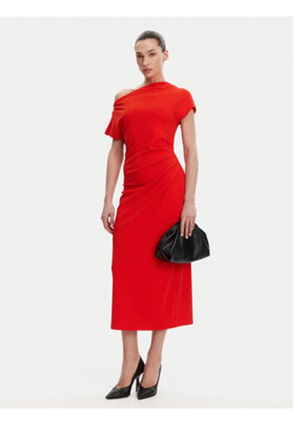 French Connection Sukienka koktajlowa 71YDO Czerwony Slim Fit. Kolor: czerwony. Materiał: syntetyk. Styl: wizytowy