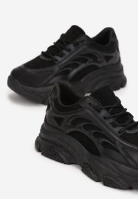 Born2be - Czarne Sneakersy na Grubej Podeszwie Zosnis. Wysokość cholewki: przed kostkę. Kolor: czarny. Szerokość cholewki: normalna. Wzór: aplikacja #5