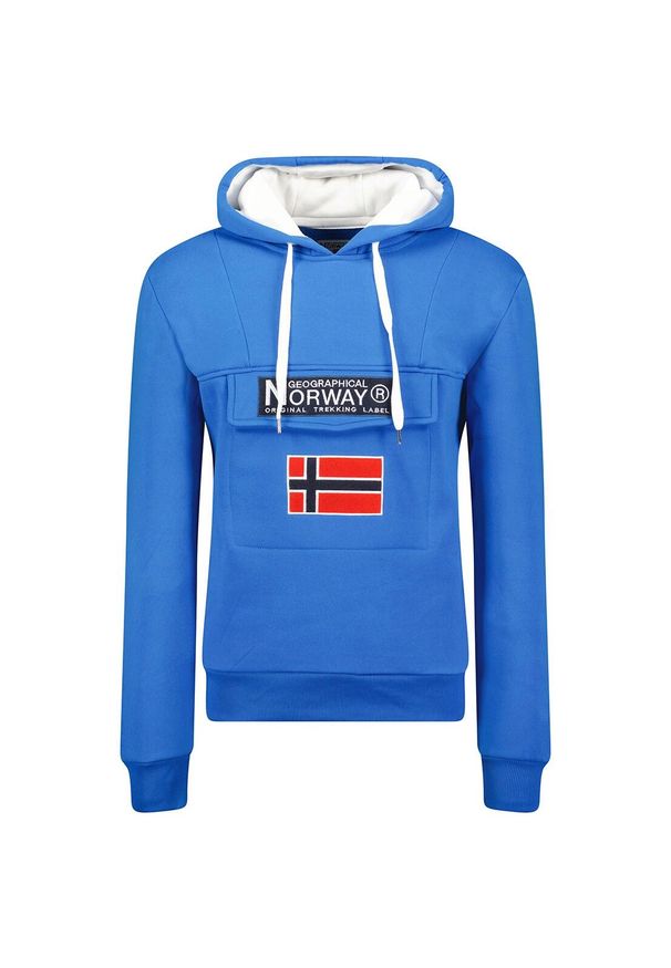 Bluza Geographical Norway GADRIEN BLUE-WHITE DB MEN 054 błękit królewski. Kolor: niebieski, biały, wielokolorowy. Materiał: poliester, bawełna. Styl: sportowy