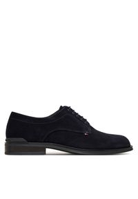 TOMMY HILFIGER - Tommy Hilfiger Półbuty Corporate Derby FM0FM05582 Granatowy. Kolor: niebieski. Materiał: zamsz, skóra