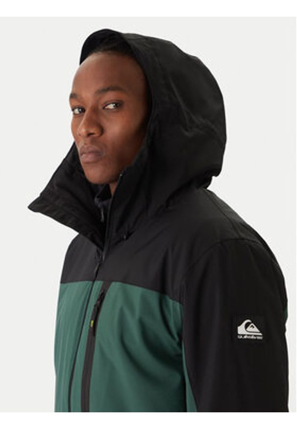 Quiksilver Kurtka snowboardowa Sycamore Block 20K JK EQYTJ03503 Zielony Relaxed Fit. Kolor: zielony. Materiał: syntetyk. Sport: snowboard