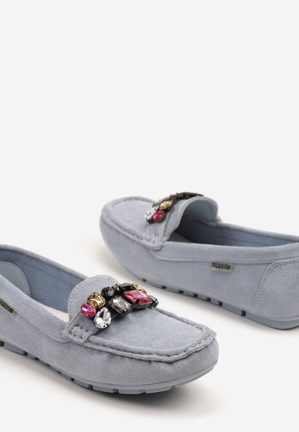Born2be - Jasnoniebieskie Mokasyny z Wkładką ze Skóry Naturalnej Mapho. Okazja: na co dzień. Kolor: niebieski. Materiał: skóra. Styl: klasyczny, casual, elegancki