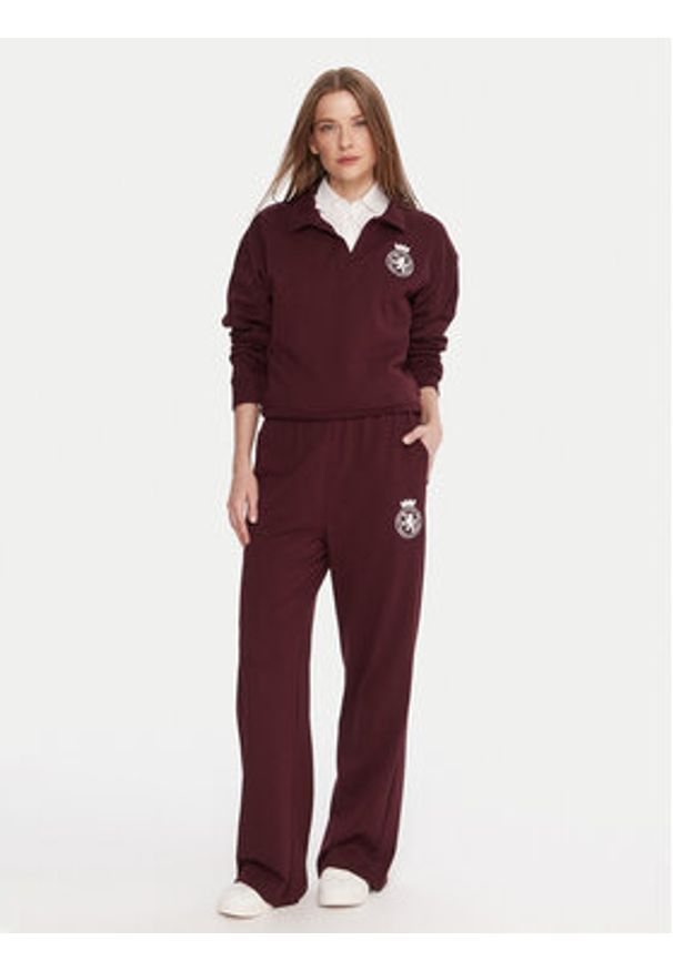 TOMMY HILFIGER - Tommy Hilfiger Bluza UW0UW06078 Bordowy Regular Fit. Kolor: czerwony. Materiał: bawełna