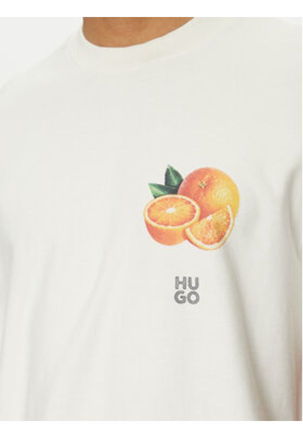 Hugo - HUGO T-Shirt Dartiee 50537576 Écru Oversize. Materiał: bawełna