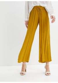 bonprix - Szerokie spodnie, Petite. Kolekcja: petite. Kolor: żółty