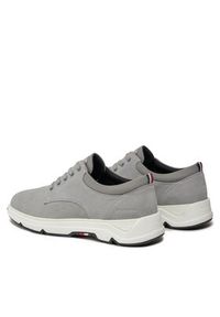 TOMMY HILFIGER - Tommy Hilfiger Sneakersy Casual Hilfiger Hybrid Suede FM0FM04996 Srebrny. Okazja: na co dzień. Kolor: srebrny. Materiał: skóra, zamsz