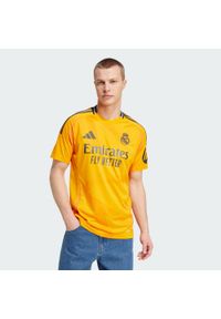 Adidas - Koszulka Real Madrid 24/25 Away. Kolor: pomarańczowy. Materiał: materiał #1