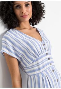 bonprix - Sukienka ze zrównoważonej wiskozy. Kolor: fioletowy. Materiał: wiskoza. Wzór: nadruk, paski. Sezon: lato #2