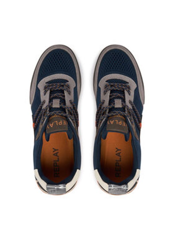 Replay - REPLAY Sneakersy GMS1P .000.C0072L Granatowy. Kolor: niebieski. Materiał: skóra, zamsz