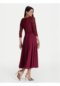 Swing Sukienka koktajlowa 5AI08900 Bordowy Regular Fit. Kolor: czerwony. Materiał: syntetyk. Styl: wizytowy #4