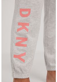 DKNY - Dkny - Spodnie piżamowe. Kolor: szary. Materiał: dzianina. Wzór: nadruk #4