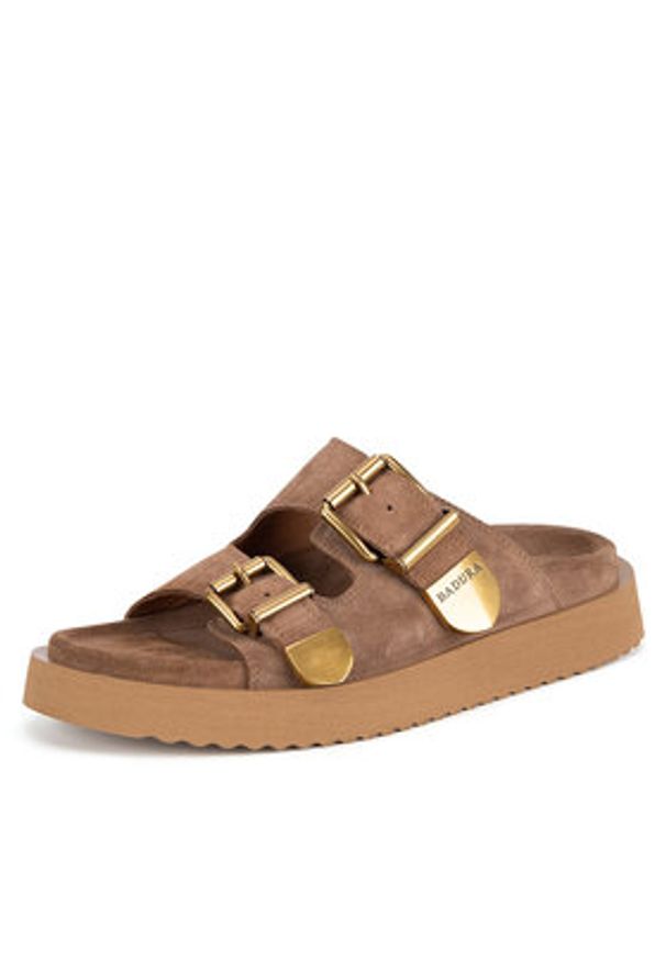 Badura Klapki CYCLAMEN-80033-25 Beżowy. Kolor: beżowy. Materiał: zamsz, skóra