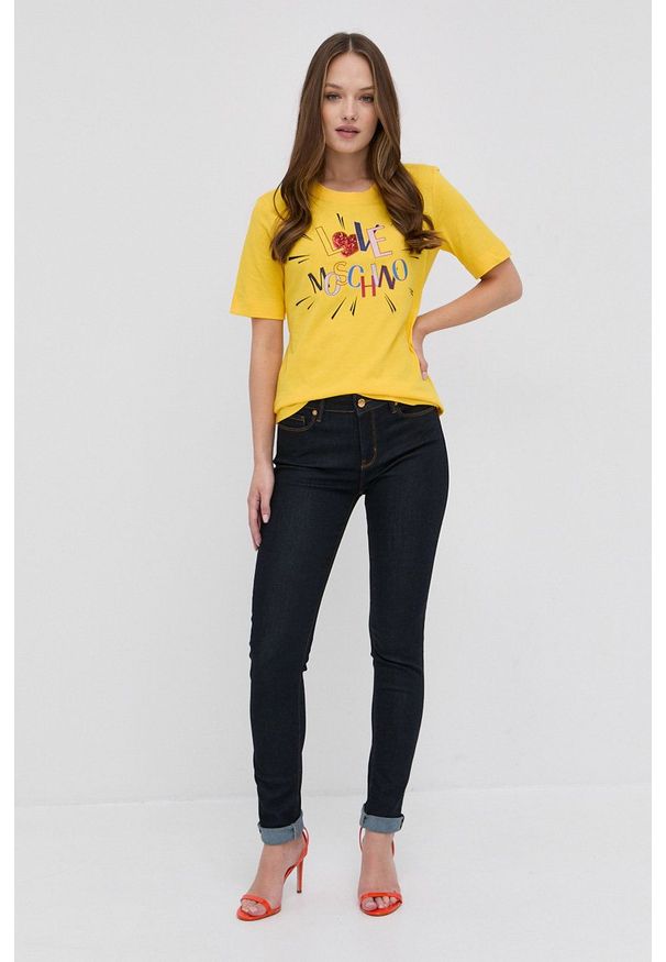 Love Moschino - Jeansy. Kolor: niebieski