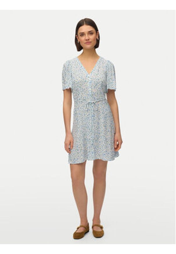 Vero Moda Sukienka letnia Alba 10292845 Biały Regular Fit. Kolor: biały. Materiał: wiskoza. Sezon: lato