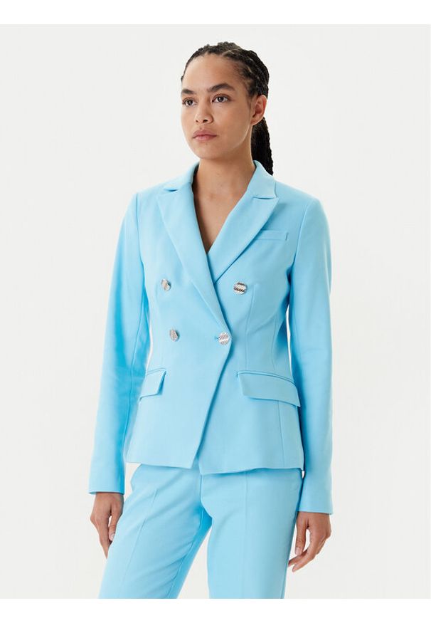 Morgan Marynarka 251-VPKY.F Turkusowy Slim Fit. Kolor: turkusowy. Materiał: bawełna