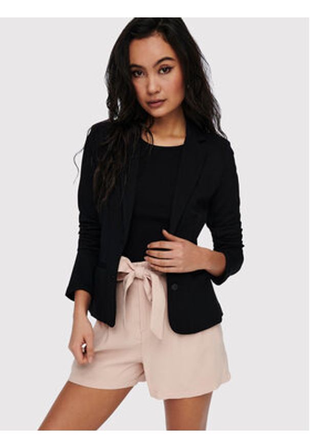 only - ONLY Marynarka Poptrash 15153144 Czarny Regular Fit. Kolor: czarny. Materiał: syntetyk