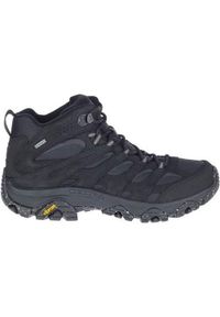 Buty trekkingowe męskie Merrell Moab 3 Smooth Mid Gore-tex. Kolor: czarny. Materiał: syntetyk, materiał. Szerokość cholewki: normalna. Technologia: Gore-Tex