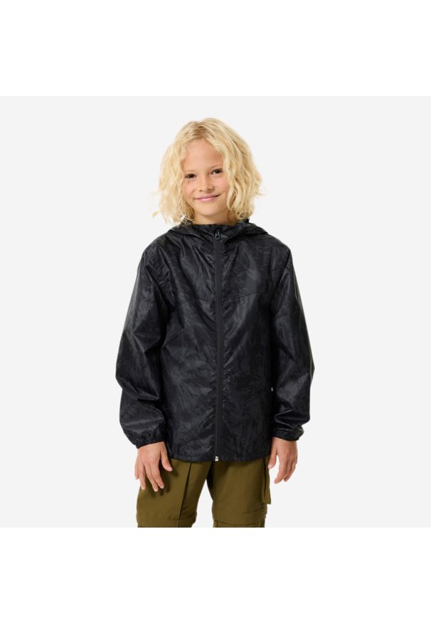 quechua - Kurtka turystyczna dla dzieci Quechua MH100 wodoodporna zamek. Kolor: szary. Materiał: poliester, materiał. Sezon: lato. Styl: sportowy. Sport: turystyka piesza