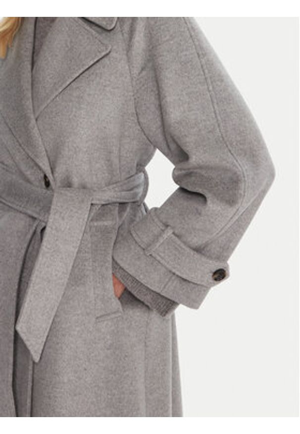 Marella Płaszcz wełniany Tenna 2523016071 Szary Regular Fit. Kolor: szary. Materiał: wełna