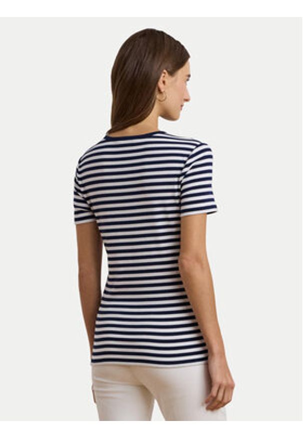 Lauren Ralph Lauren - LAUREN RALPH LAUREN T-Shirt 200957662001 Granatowy Slim Fit. Kolor: niebieski. Materiał: bawełna