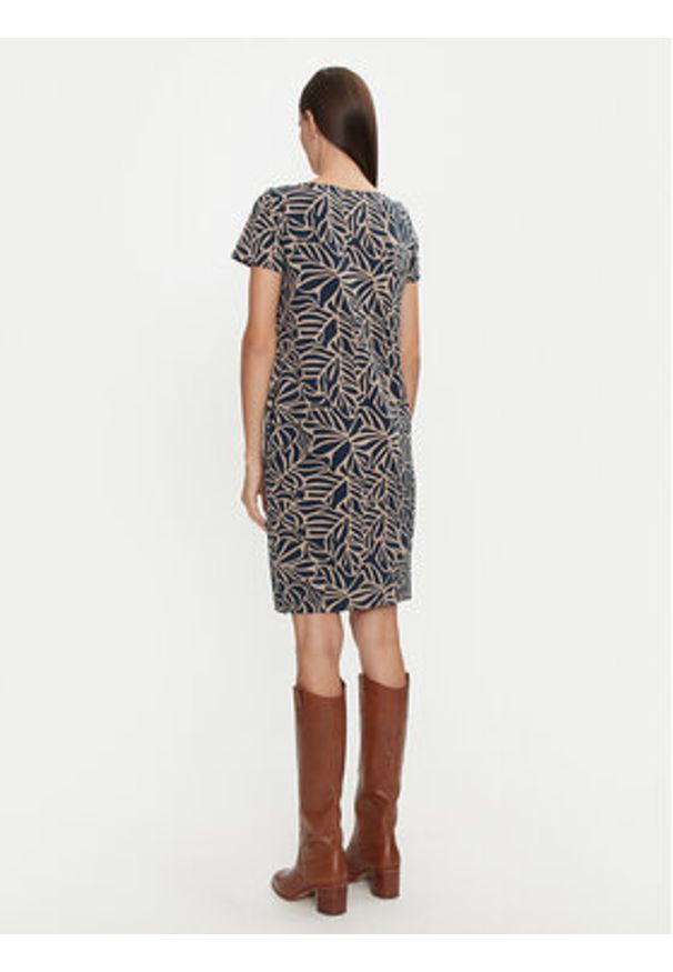 Tatuum Sukienka codzienna Koka T2418.202B Granatowy Regular Fit. Okazja: na co dzień. Kolor: niebieski. Materiał: bawełna. Typ sukienki: proste. Styl: casual