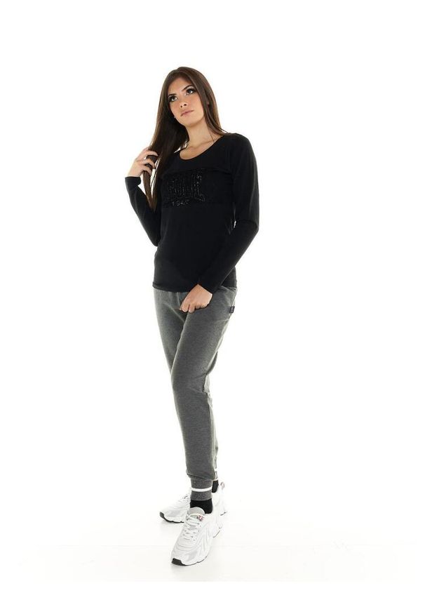 LEONE 1947 APPAREL - Damska koszulka Leone z długim rękawem Scooter. Kolor: czarny. Materiał: tkanina. Długość rękawa: długi rękaw. Długość: długie. Sport: fitness
