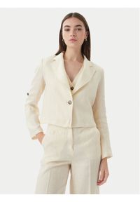 Marella Marynarka Papiro 2615041042 Écru Regular Fit. Kolor: kremowy. Materiał: len #1