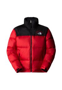 Kurtka The North Face 1996 Retro Nuptse 0A3C8D7GO1 - czerwono-czarna. Kolor: czarny, czerwony, wielokolorowy. Materiał: materiał, puch, nylon. Styl: retro