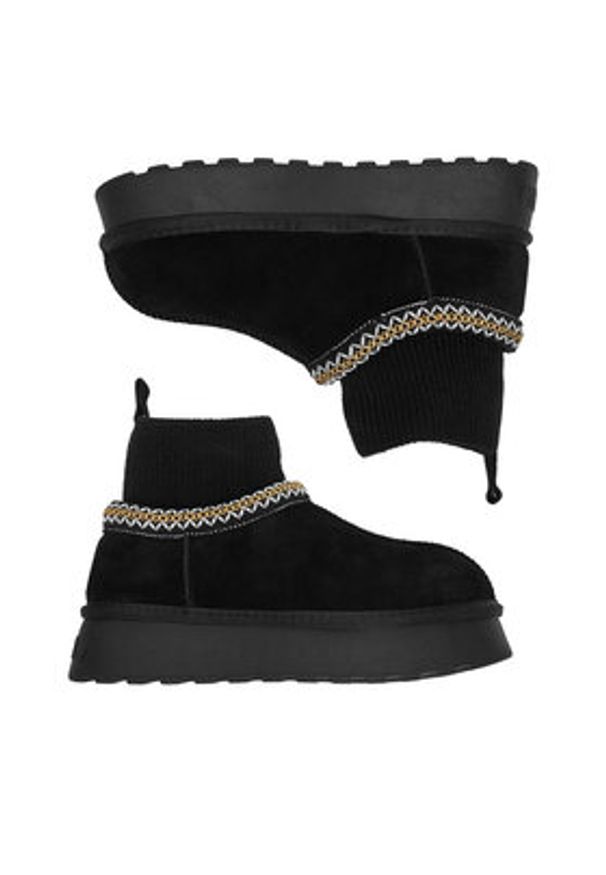 Badura Śniegowce EO-ANDREA-TS6278-01 Czarny. Kolor: czarny. Materiał: zamsz, skóra