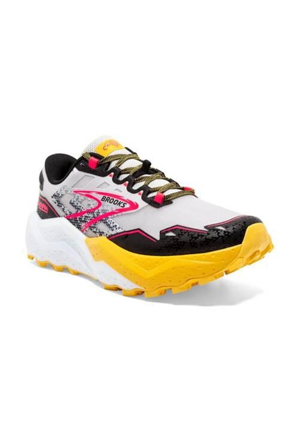 Buty do biegania damskie Brooks Caldera 7 Lunar. Kolor: żółty, biały, wielokolorowy. Materiał: materiał, syntetyk. Szerokość cholewki: normalna