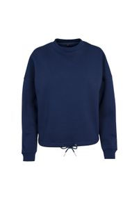 BUILD YOUR BRAND - Damska Bluza Z Kapturem Z Okrągłym Dekoltem. Typ kołnierza: kaptur. Kolor: niebieski