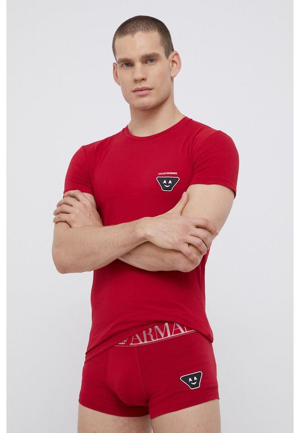 Emporio Armani Underwear Piżama 111604.1A595 męska kolor czerwony z aplikacją. Kolor: czerwony. Materiał: dzianina. Wzór: aplikacja