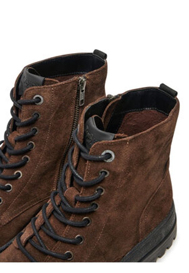 Pepe Jeans Trapery PMS50249 Brązowy. Kolor: brązowy. Materiał: skóra, zamsz