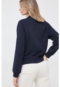 TOMMY HILFIGER - Tommy Hilfiger bluza damska kolor granatowy gładka. Kolor: niebieski. Materiał: bawełna. Wzór: gładki #3