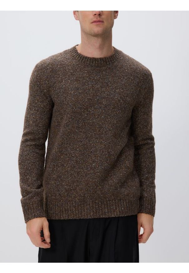 Reserved - Sweter z domieszką wełny - brązowy. Kolor: brązowy. Materiał: wełna