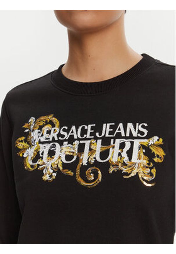 Versace Jeans Couture Bluza 78HAIC06 Czarny Regular Fit. Typ kołnierza: kołnierzyk włoski. Kolor: czarny. Materiał: bawełna