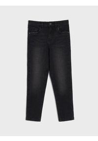 Sinsay - Spodnie jeansowe slim fit - czarny. Kolor: czarny