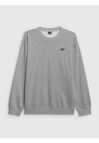 4f - 4F Bluza dresowa nierozpinana bez kaptura męska - szara S. Okazja: na co dzień. Typ kołnierza: bez kaptura. Kolor: szary. Materiał: dresówka. Styl: casual